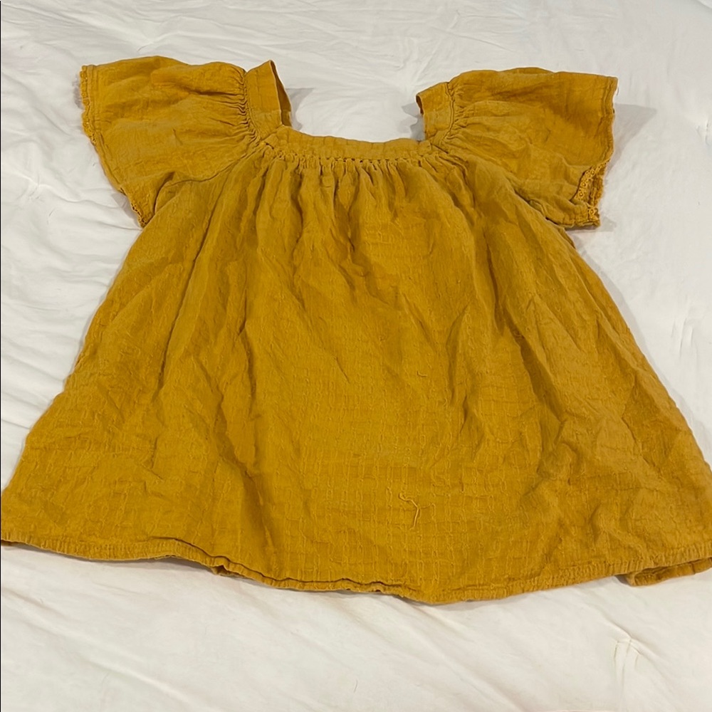 Cat & Jack Golden Ruffle Sleeve Blouse